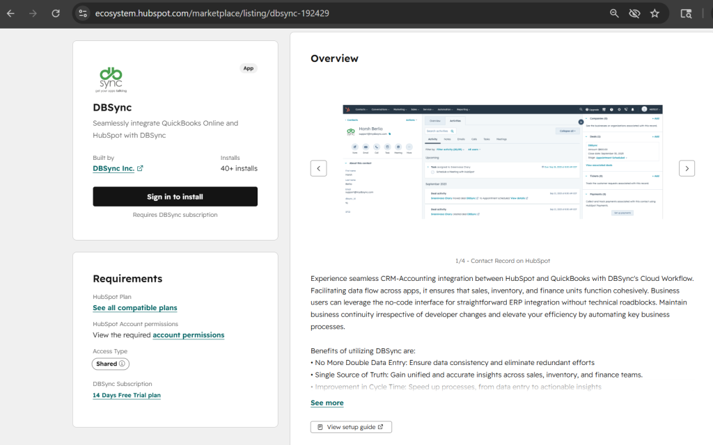 quickbooks hubspot integration