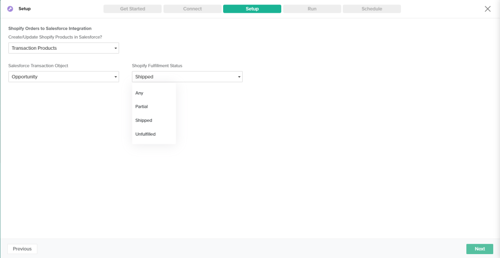 DBSync Shopify Salesforce data migration
