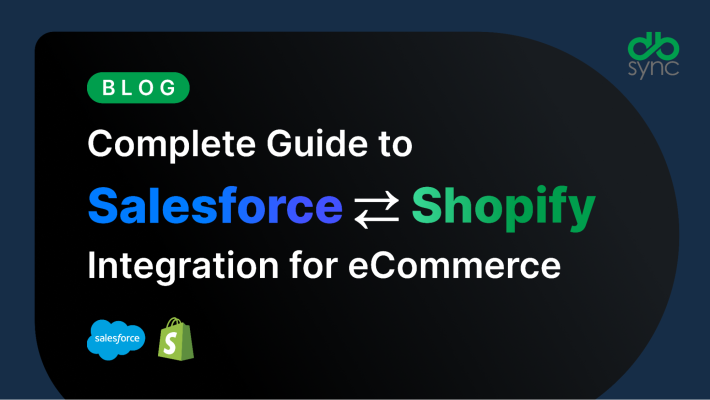 Complete Guide to Salesforce Shopify Integration for eCommerce – DBSync blog cover